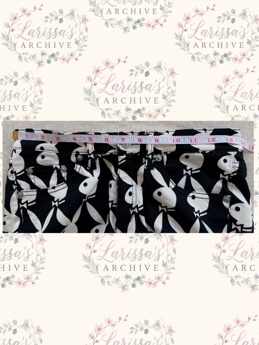 Hysteric Glamour x Playboy | Vintage 2012 Monogram Denim Shorts | JP S (XXS) - Picture 6 of 16